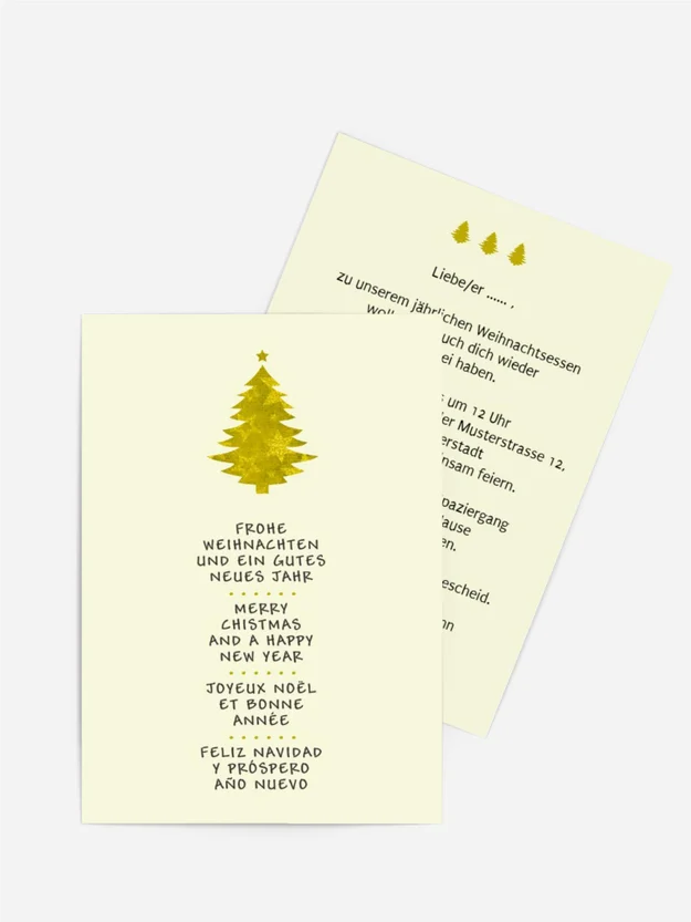Einladungskarte Weihnachten Privat Bäumchen
