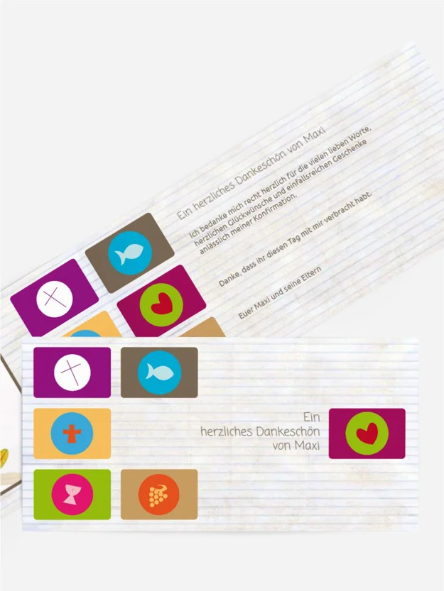 Dankeskarte Konfirmation buttons Dankeskarte Konfirmation buttons