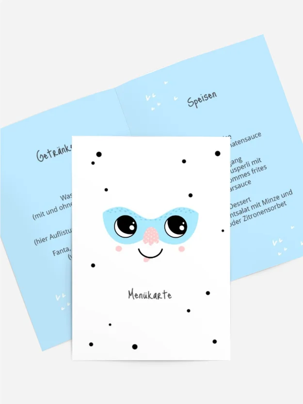 Menükarte Geburtstag Maske Menükarte Geburtstag Maske