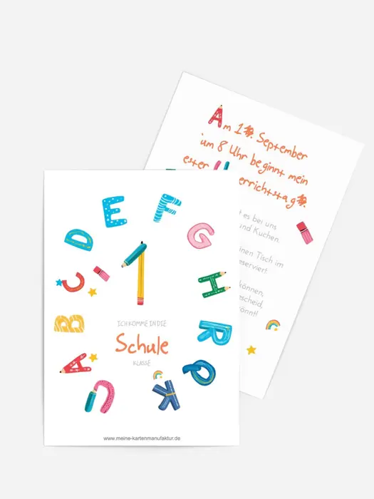 Einladungskarte Einschulung Neue Briefe