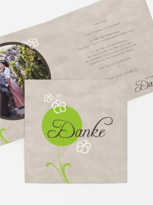 Dankeskarte Hochzeit "Fantasyflower"
