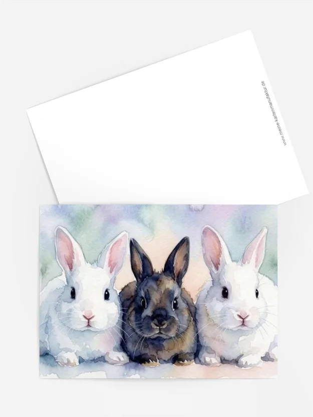 Grußkarte Aquarell Ostern Hasen