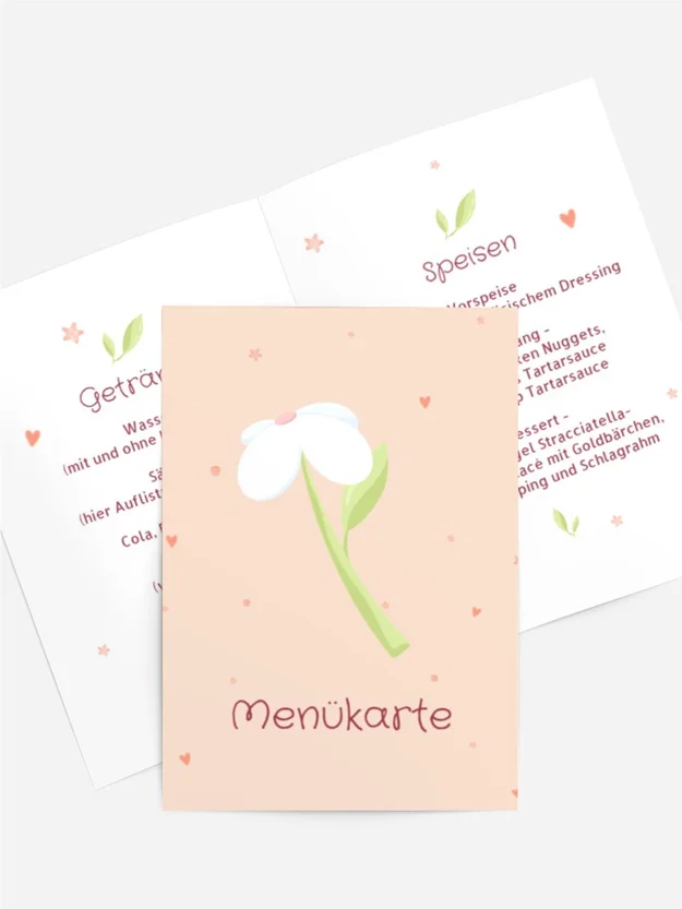 Menükarte Geburtstag Blümchen