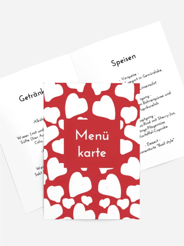 Menükarte Geburtstag Herzen Hintergrund Menükarte Geburtstag Herzen Hintergrund