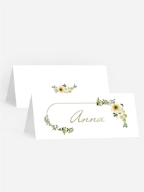 Tischkarte Konfirmation Mit Blumen verschlungen