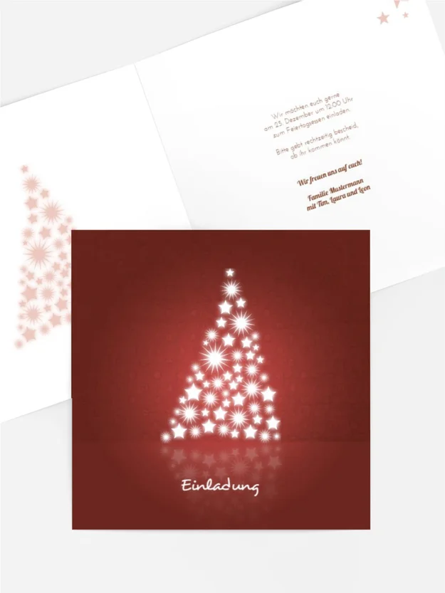Weihnachtseinladung Privat Spiegelbaum