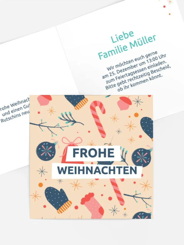 Einladung Weihnachten Buntes Spielzeug