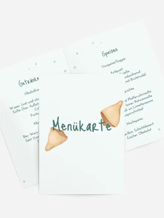 Menükarte Geburtstag Kekse mit Wünschen