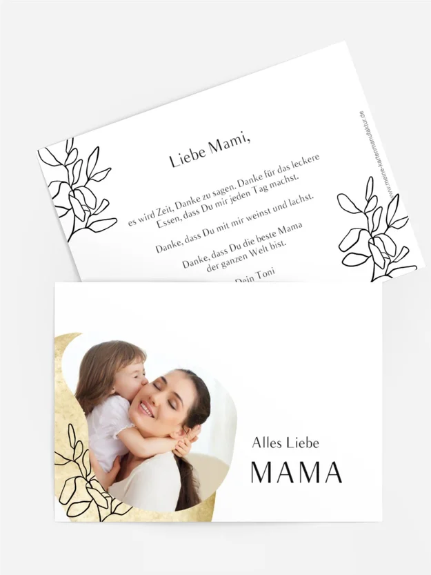 Grußkarte zum Muttertag Schwarze und weiße Sterne