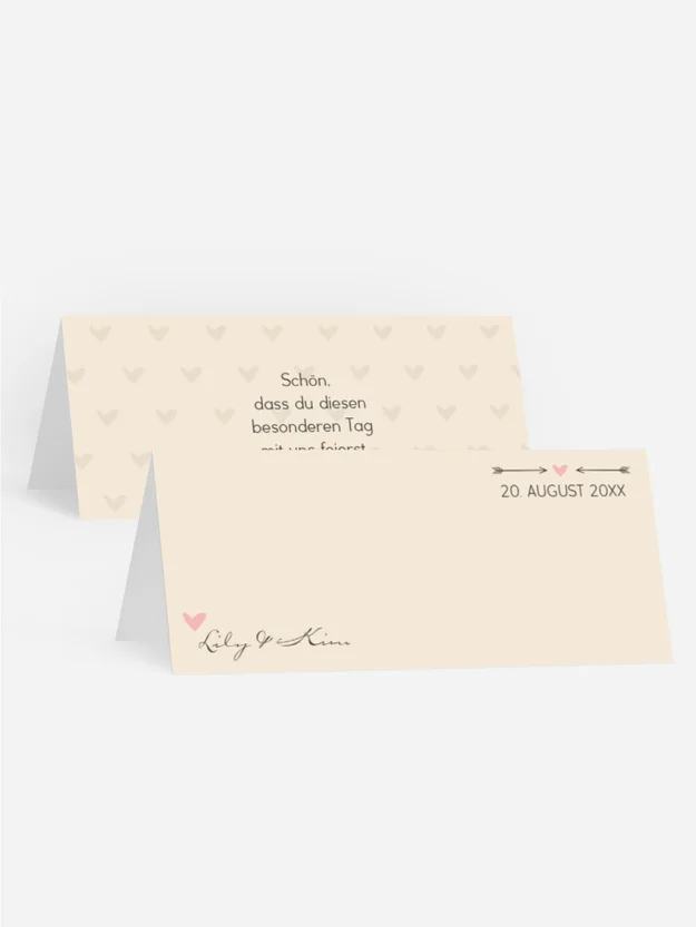 Tischkarte zur Hochzeit Pärchen - Frauen