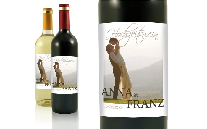 Hochzeit Flaschenetiketten Unser Tag