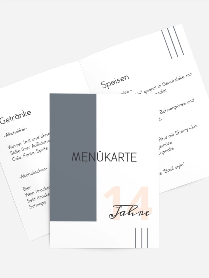 Menükarte Geburtstag modern Cover