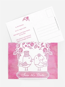 Save the Date Karte zur Hochzeit Vogelpaar