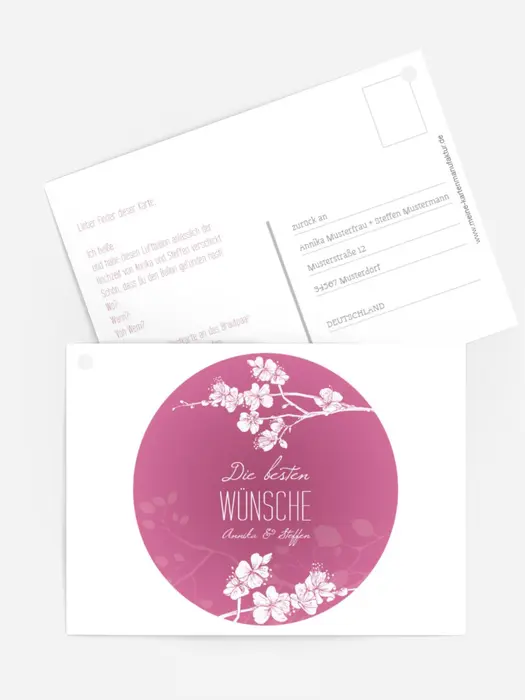 Ballonkarte Vintage Cherry Blossom