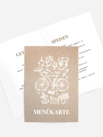 Menükarte Geburtstag Fahrradteile