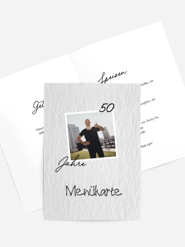 Menükarte Geburtstag Fotoumschlag