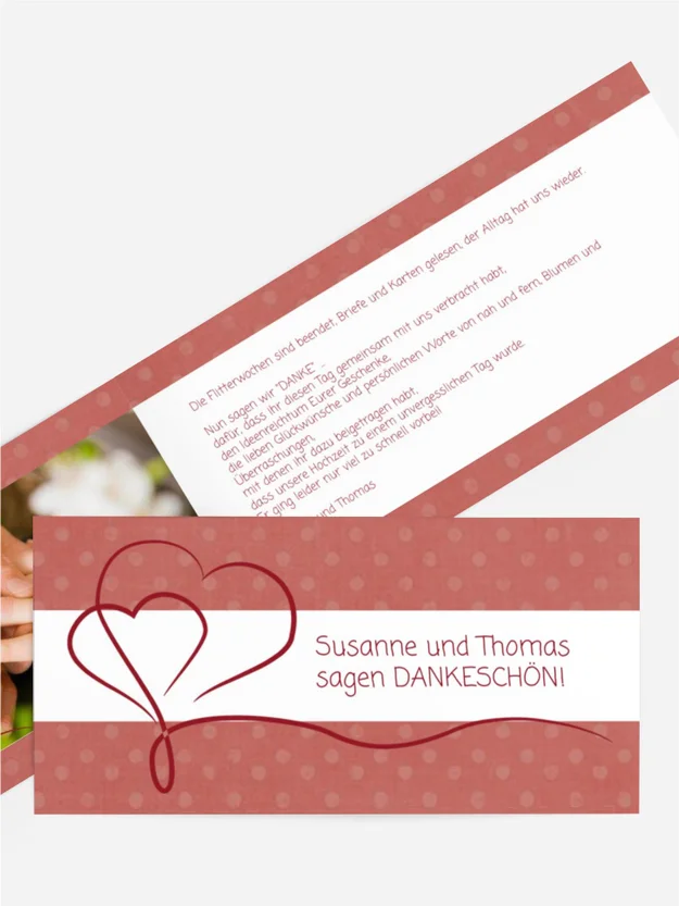 Dankeskarte Hochzeit "Gepunktet"