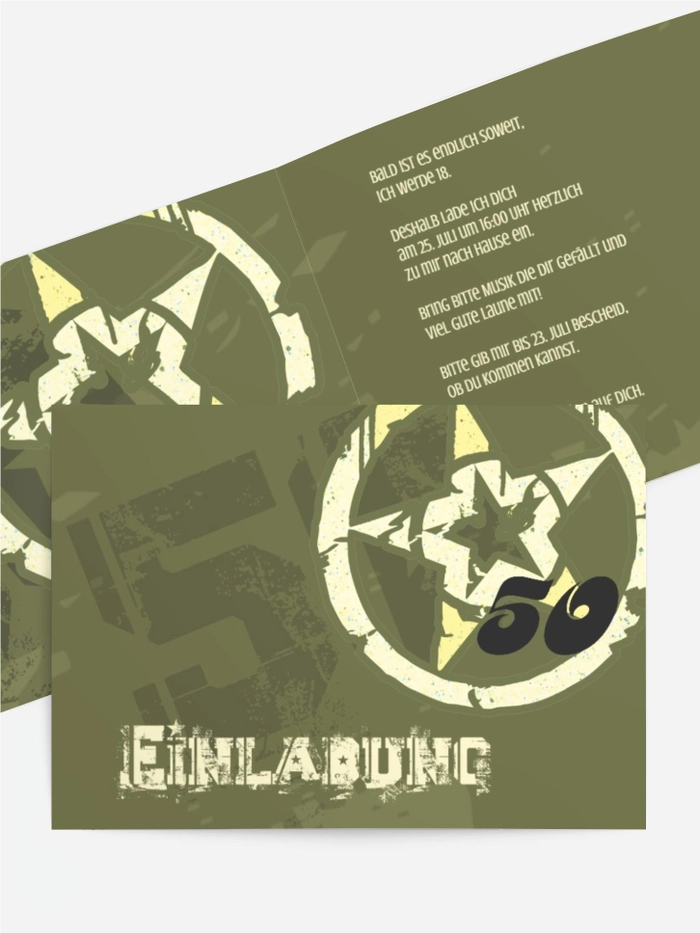 Einladungskarte zum Geburtstag star style 50 Einladungskarte zum Geburtstag star style 50