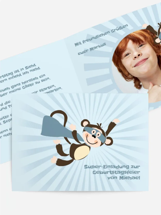 Geburtstagseinladung Superaffe Foto