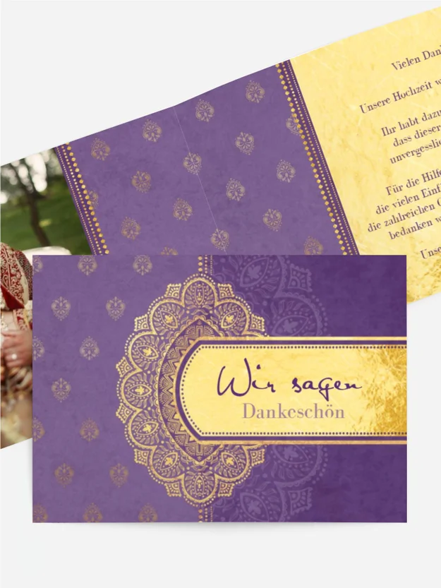 Dankeskarte Hochzeit "Mumbai"