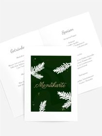 Menükarte Weihnachten Verschneiter Ast