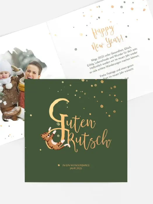 Neujahrskarte  Festlicher Tiger