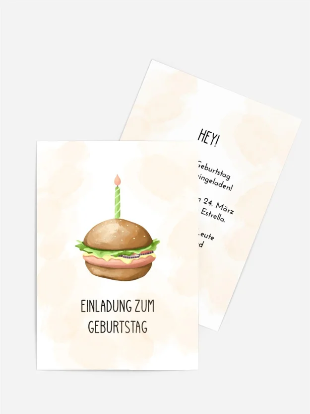 Geburtstagseinladung Fast Food
