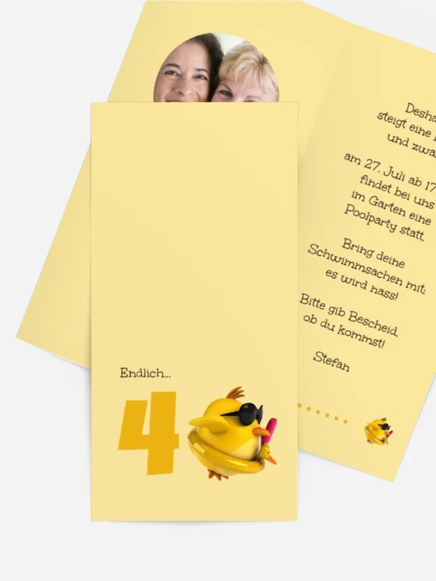 Geburtstagseinladungskarte Kuecken 40 Foto