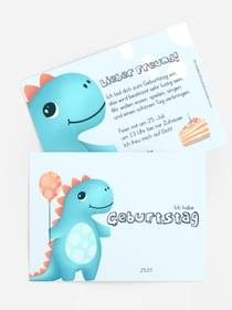 Geburtstag blauer Dinosaurier