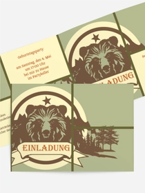 Geburtstagseinladungskarte Grizzly