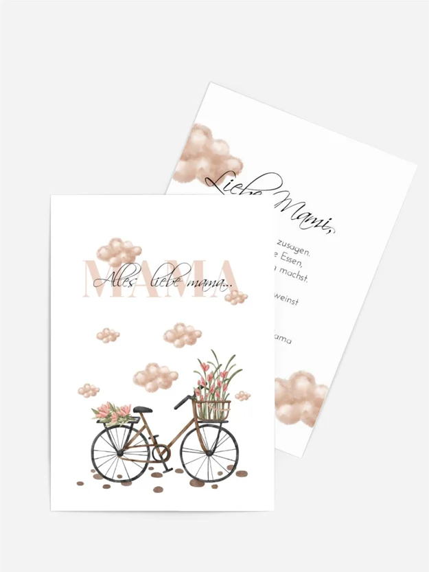 Grußkarte zum Muttertag Lieferung von Blumen