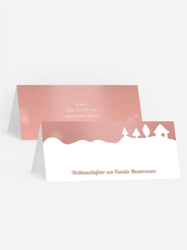 Weihnachts Tischkarte Schneelandschaft Weihnachts Tischkarte Schneelandschaft