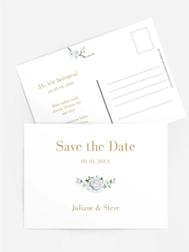 Save the Date Weiße Rose