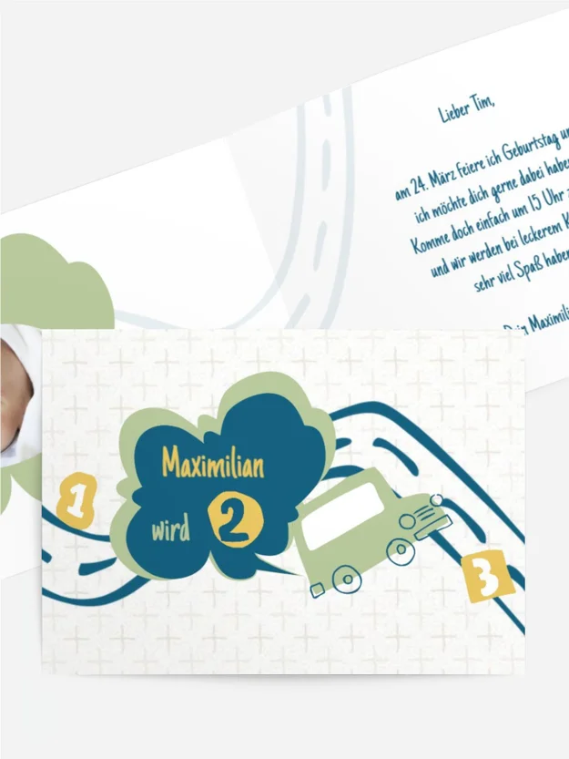 Geburtstagseinladung Lebensstraße Foto