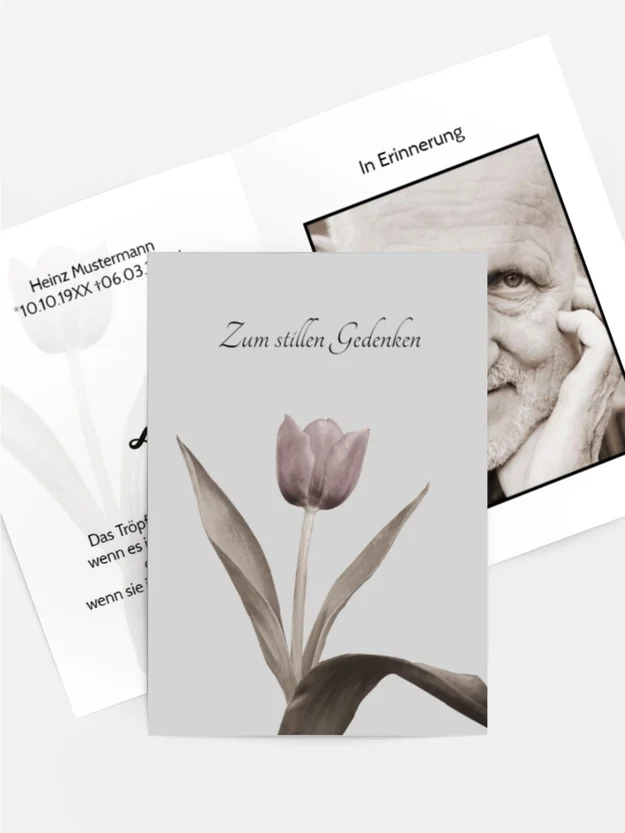 Sterbebildkarte Tulpe
