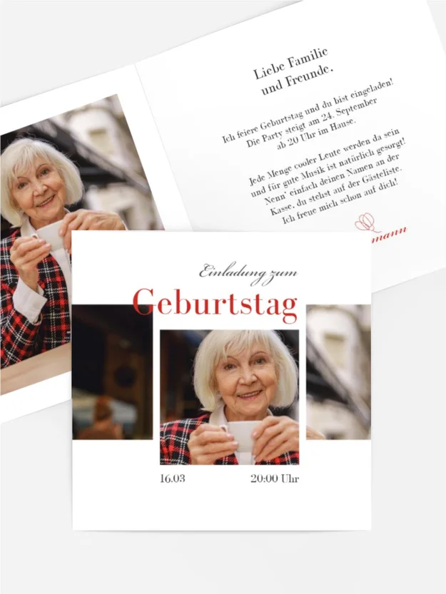 Geburtstagseinladung Glückliche Erinnerungen