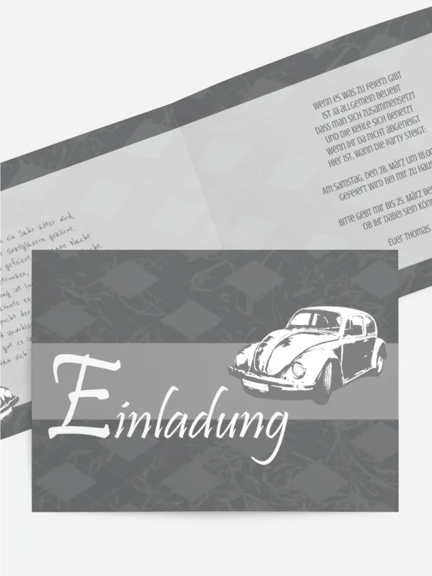Einladungskarte zum Geburtstag old car Einladungskarte zum Geburtstag old car