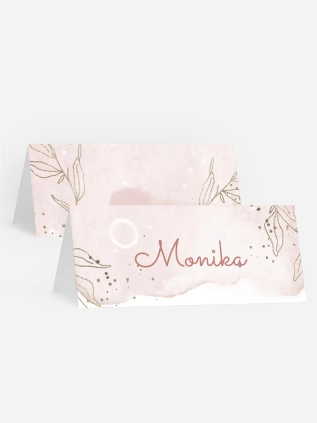 Tischkarte Geburtstag  Goldene Aufkleber