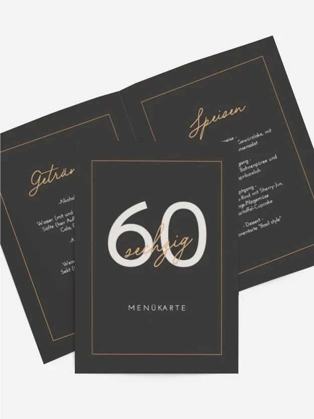 Menükarte Geburtstag Außerhalb des Rahmens