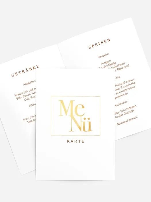 Menükarte Taufe Goldene Taufe