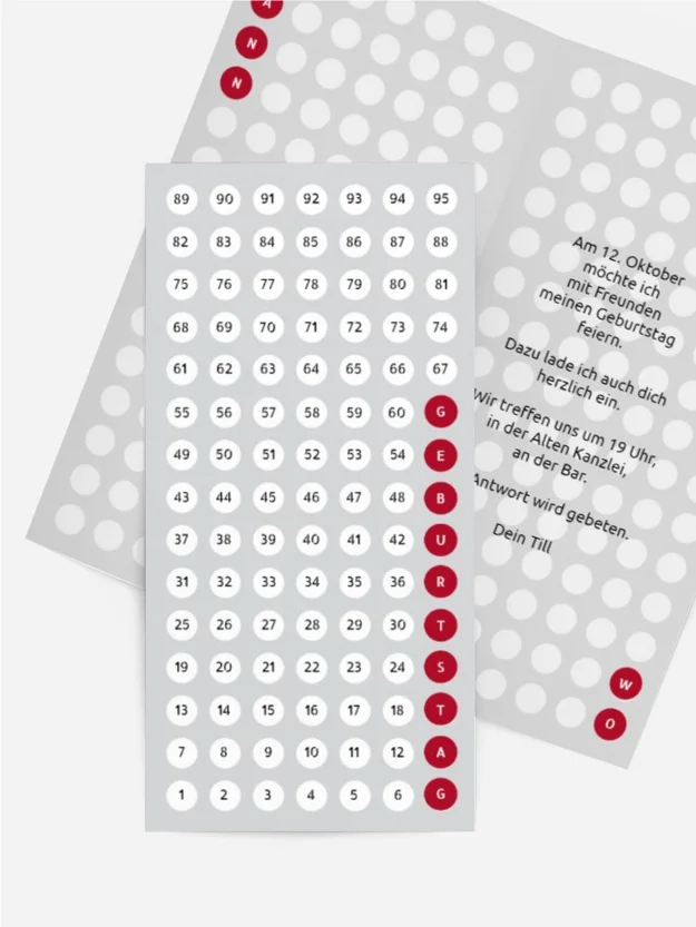 Geburtstagskarte Zahlenspiel Geburtstagskarte Zahlenspiel