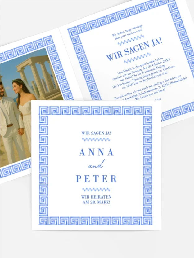 Hochzeitseinladung Griechische Verzierung