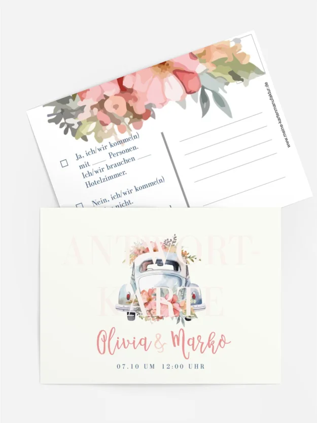 Antwortkarte Liebe Auto Antwortkarte Liebe Auto