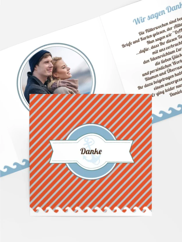 Dankeskarte Hochzeit "Leuchtturm"