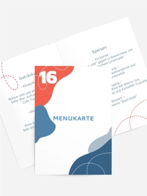 Menükarte Geburtstag gesticheltes Ideal