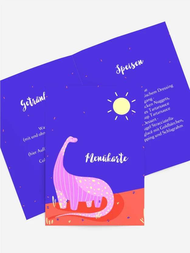 Menükarte Geburtstag Dino Planet