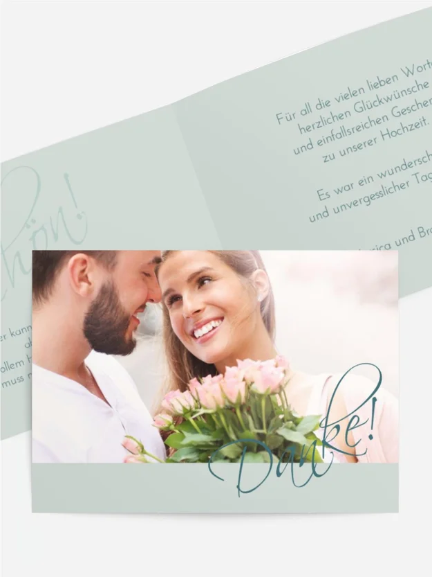 Dankeskarte Hochzeit "Liebesbotschaft"