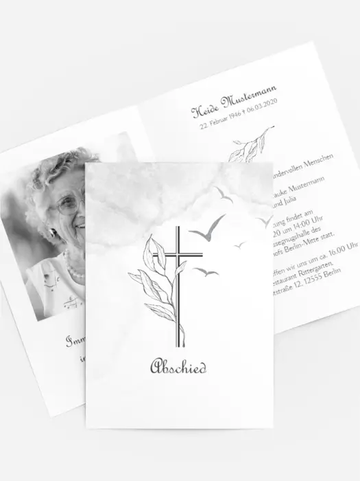 Trauerkarte Christus Kreuz
