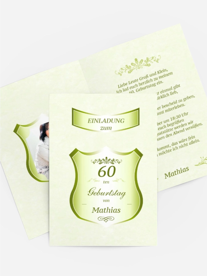Geburtstagseinladung 60 label Foto