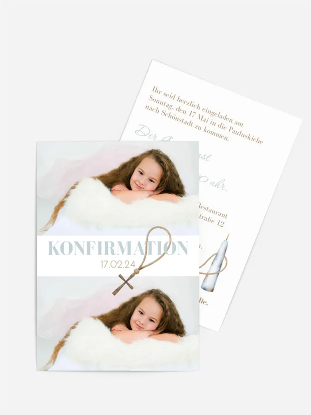 Einladungskarte Konfirmation Kirchenlicht